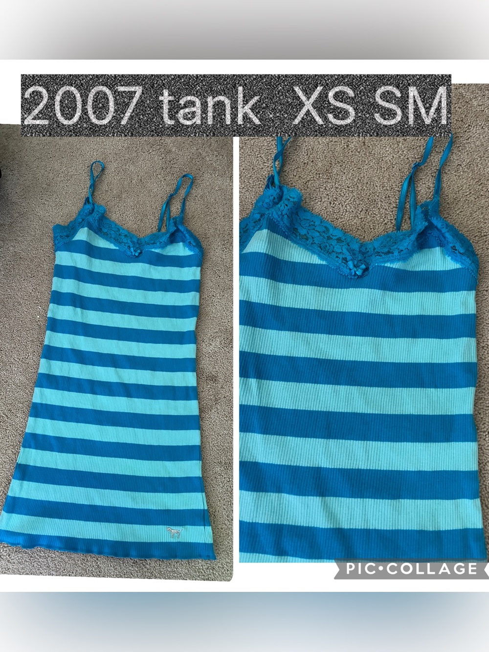 PINK Victoria secret RIBBED CAMI TANK SZ XS VINTAGE 2007